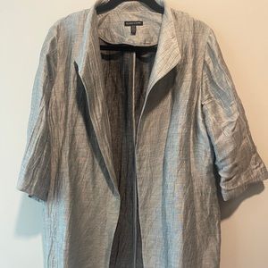 EILEEN FISHER SILVER METALLIC LINEN JACKET